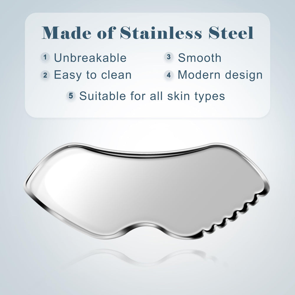 MoHern gua sha for jawline shaping with regular use for definition.