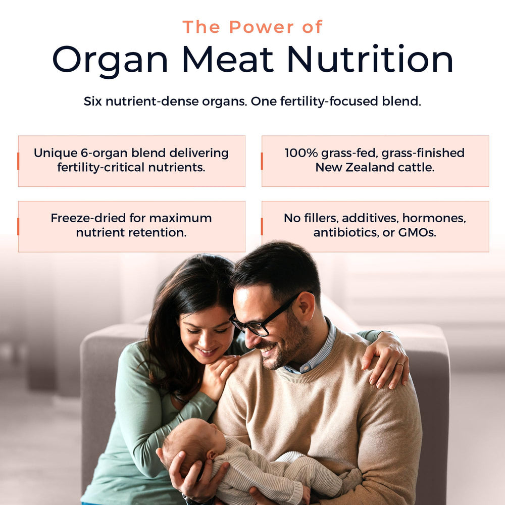 Molecular Fertility Beef Organ Complex bottle image showcasing 180 capsules for everyday use