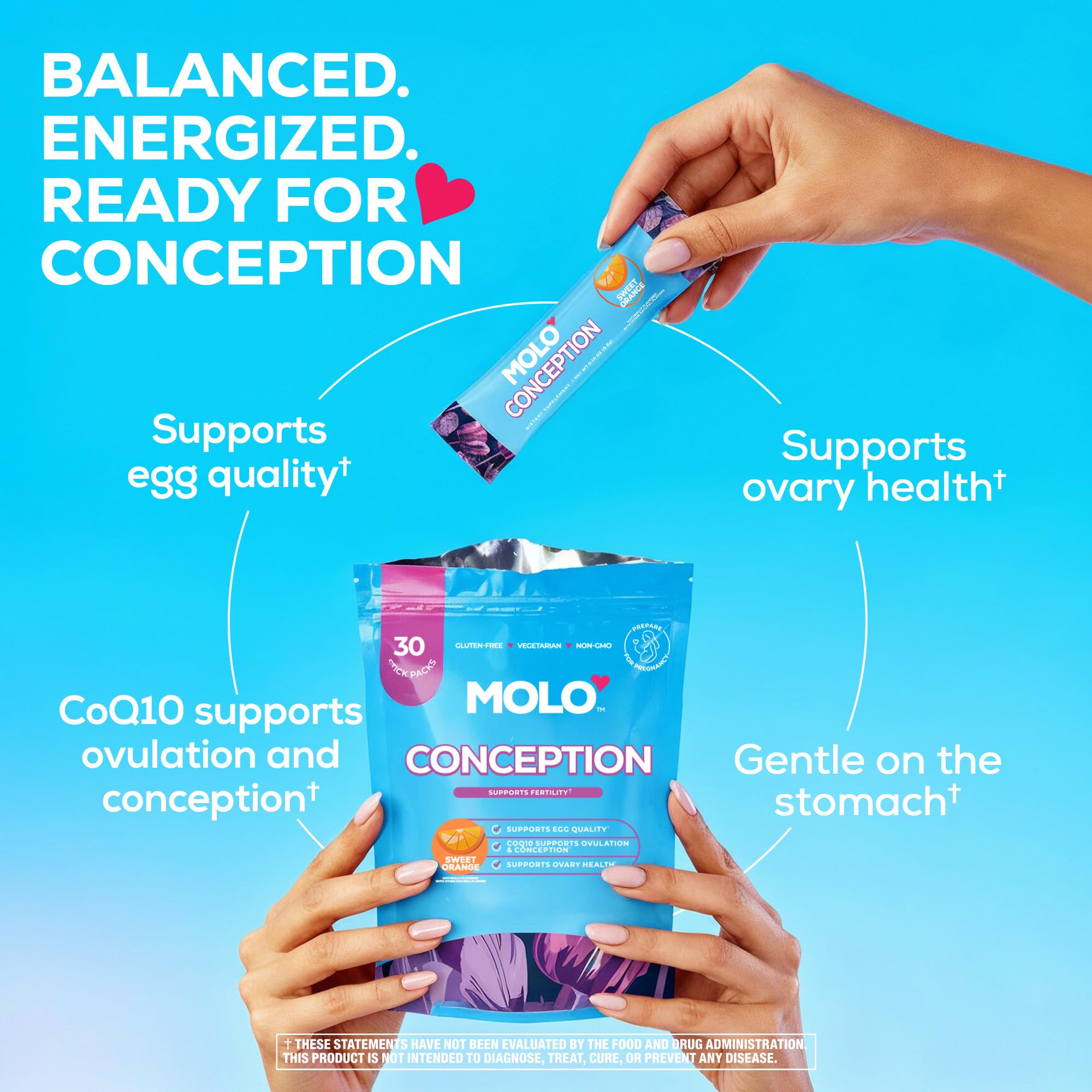 MOLO Conception drink in a glass with orange flavor for quick use.