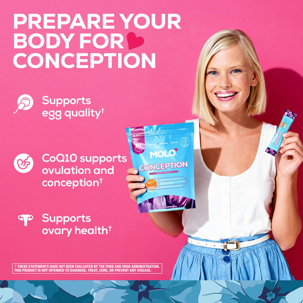MOLO Conception stick pack open ready to mix for easy daily ritual.