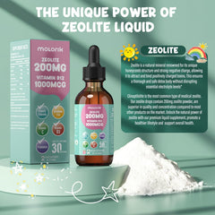 Molorik Pure Zeolite Detox label close-up highlights ingredients.