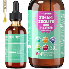 Molorik Pure Zeolite Detox strawberry bottle for gentle daily detox