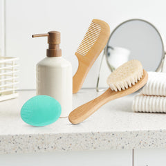 Molylove green cradle cap brush for scalp cleansing