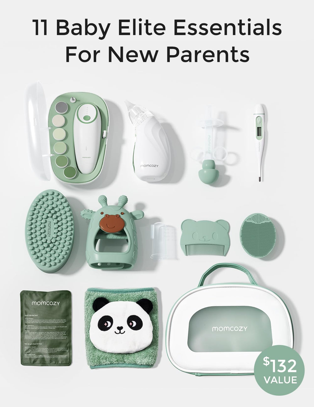 Momcozy Elite Baby Kit nasal aspirator with gentle suction.