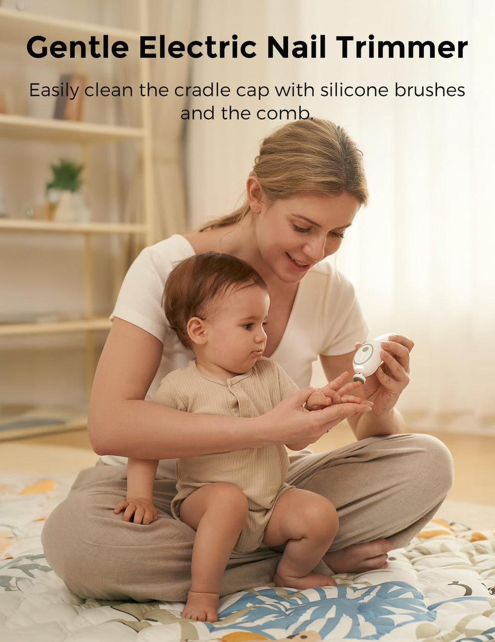Momcozy Glow teether with 3D bumps to soothe gums.