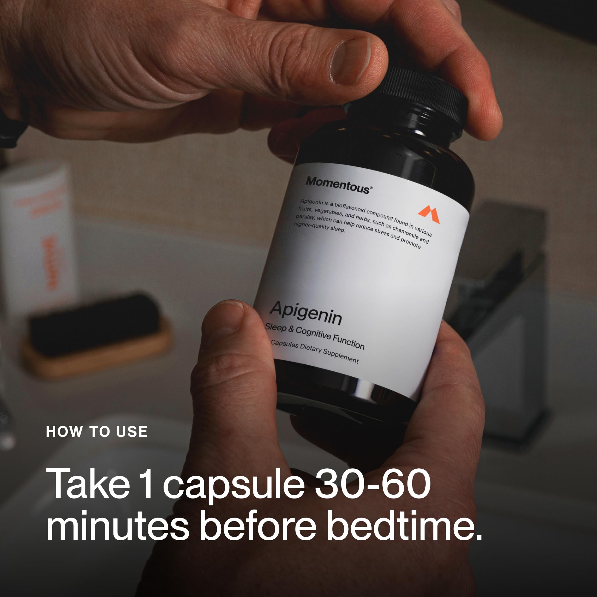 Momentous Apigenin daily routine setup illustrating consistent use.