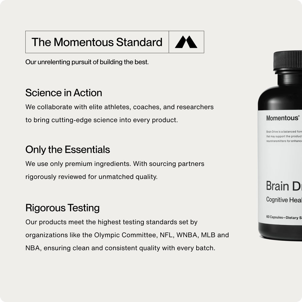 Momentous Brain Drive morning-routine scene, start your day with focused energy.
