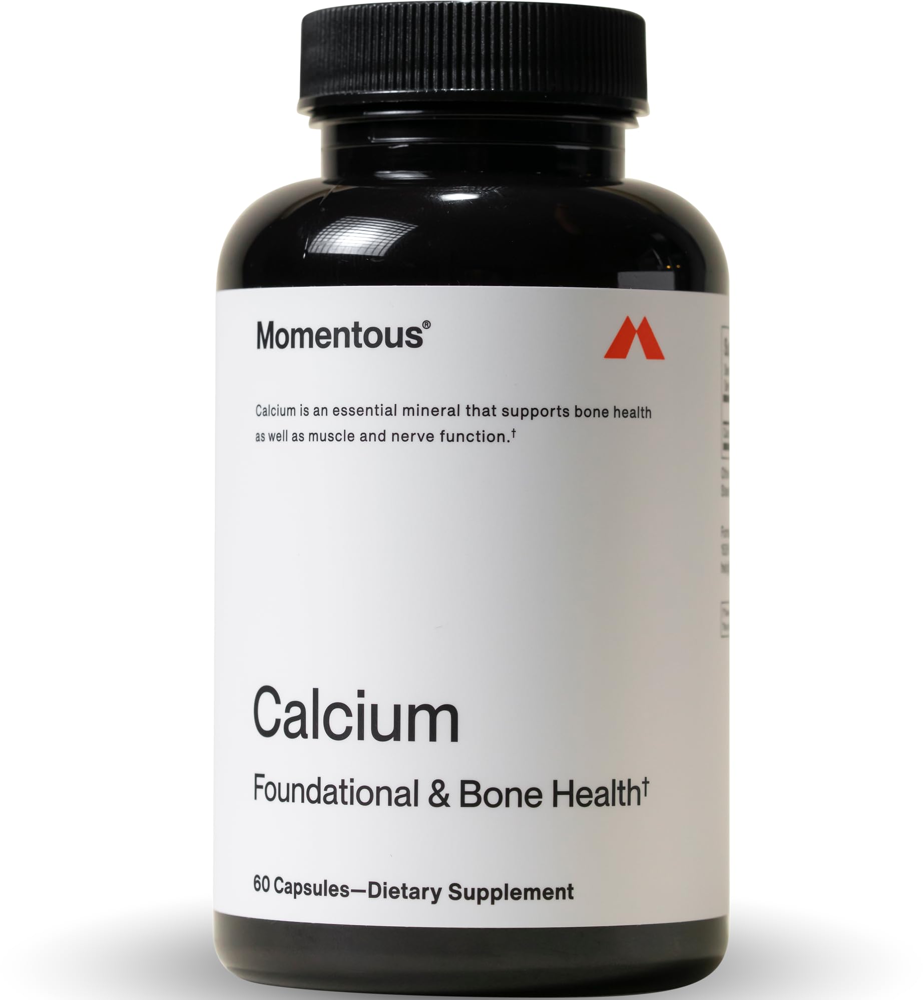 Momentous Calcium with DimaCal bottle front for foundational bone support.