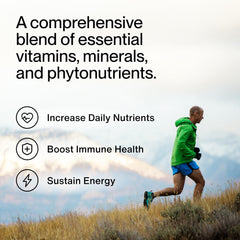 Momentous Essential Multivitamin label highlights NSF Certified for Sport.