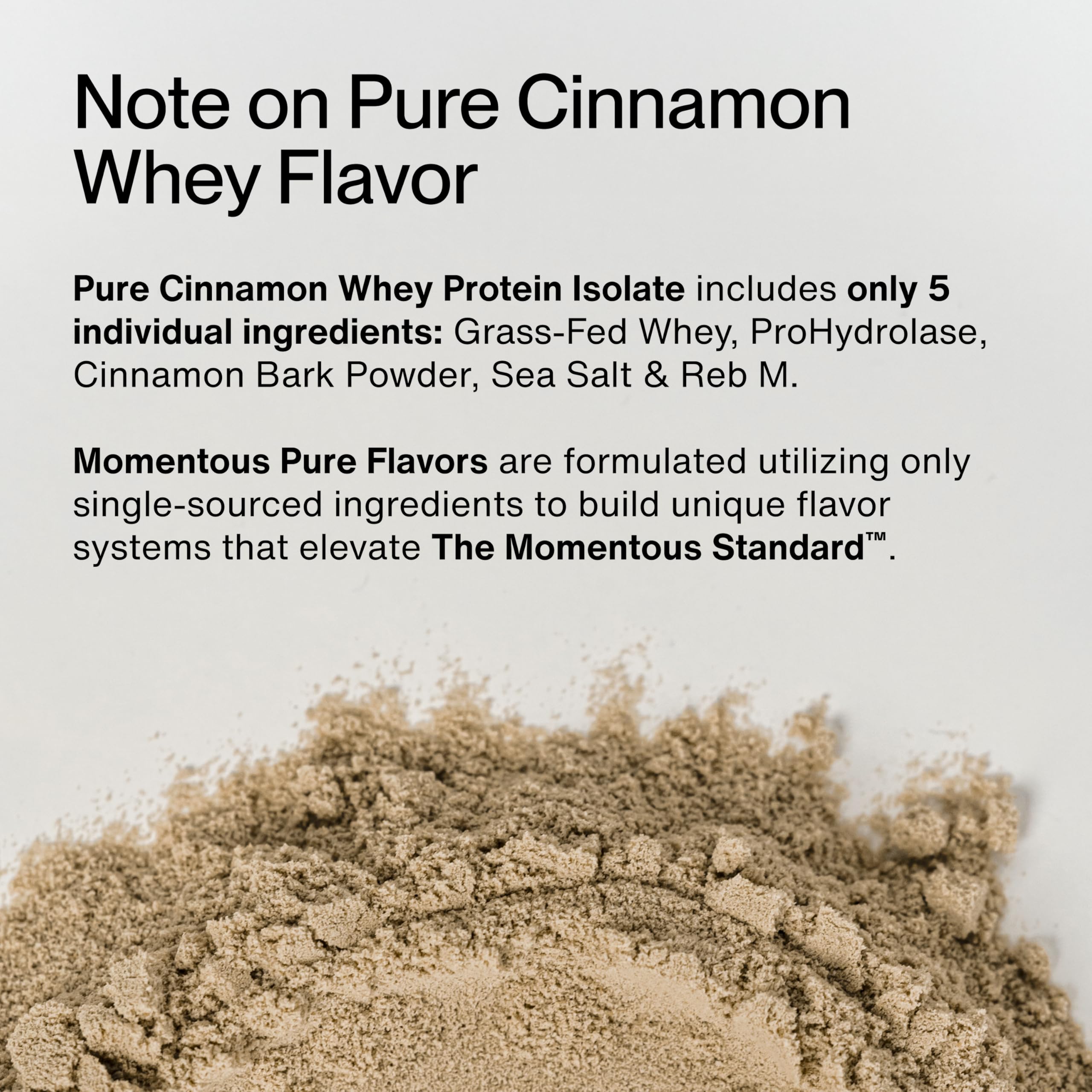 Momentous Essential Whey powder scoop – portion for lean protein support.