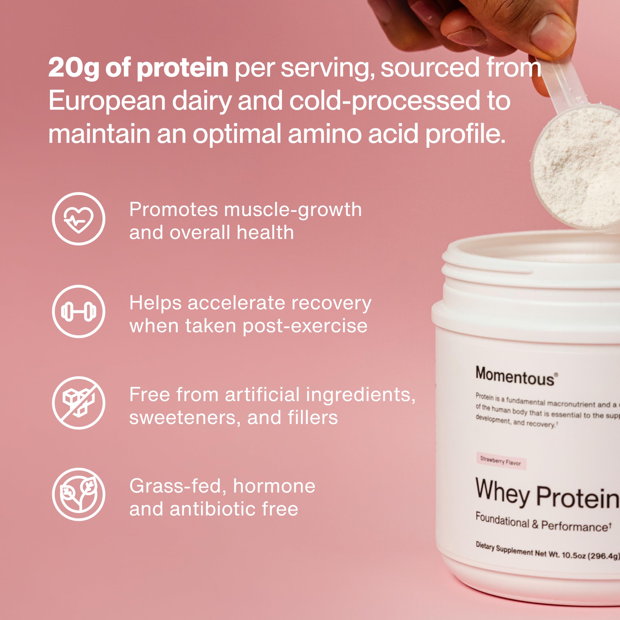 Momentous ProHydroase enzyme blend label on container.