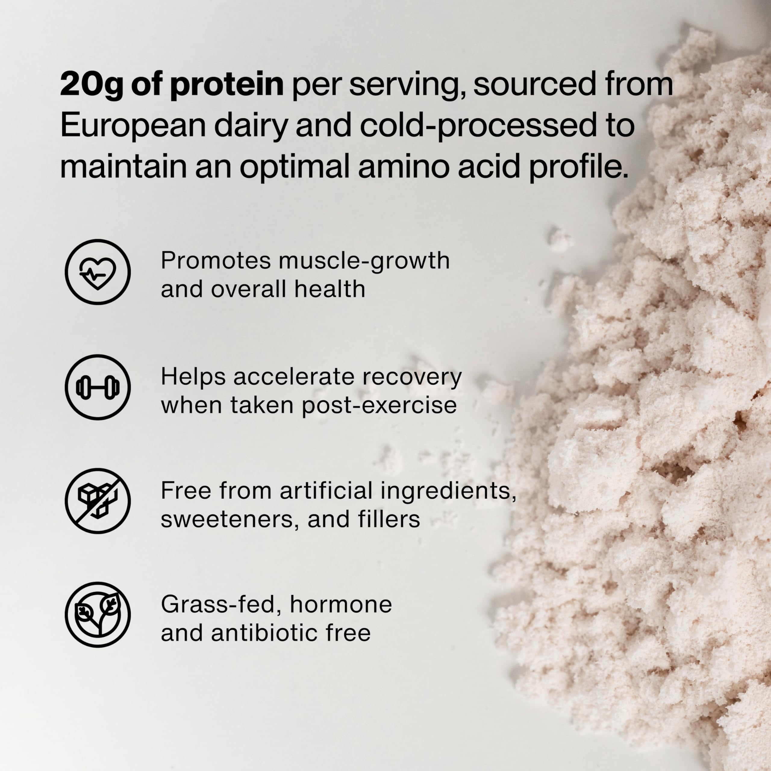 Momentous Essential Whey strawberry tub highlights delicious flavor in shakes