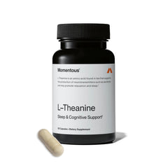 Momentous L-Theanine supplement bottle front view for calm focus