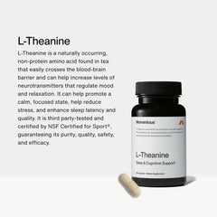 Momentous L-Theanine bottle pour emphasizes ease of nightly routines