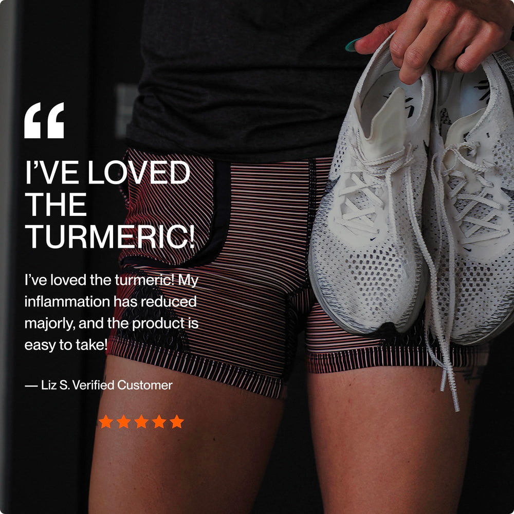 Momentous turmeric label close-up highlighting Meriva phytosome for absorption