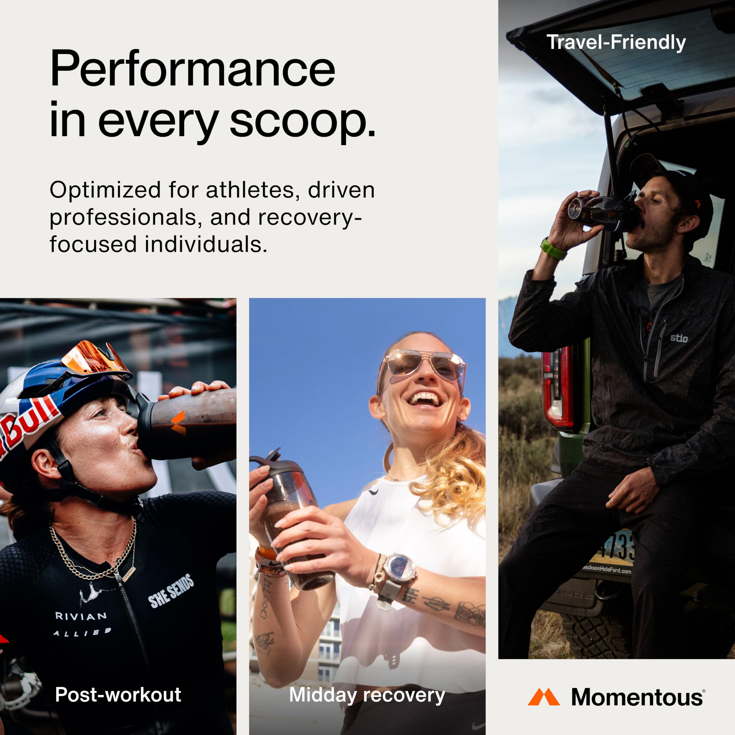 Momentous whey NSF certification seal image underlines trusted quality and sport-safety standards.