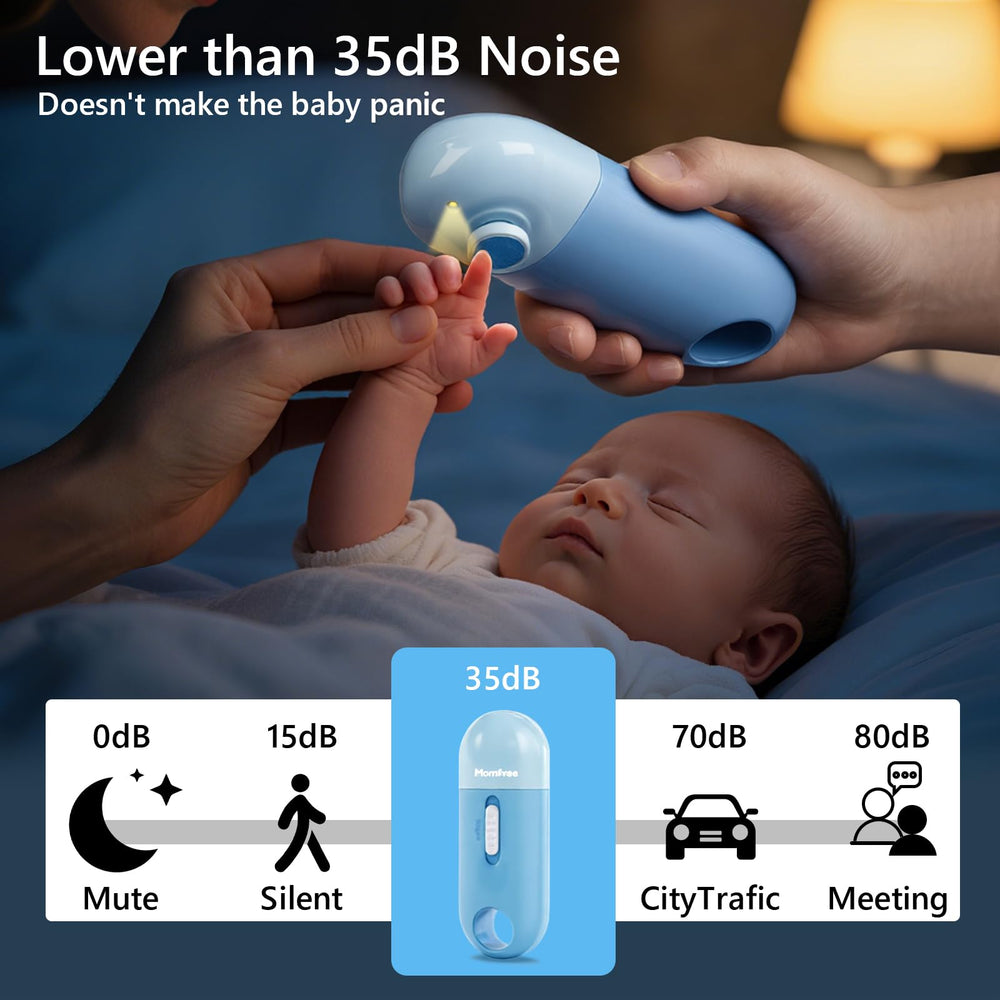 Momfree electric baby nail clipper for gentle care.