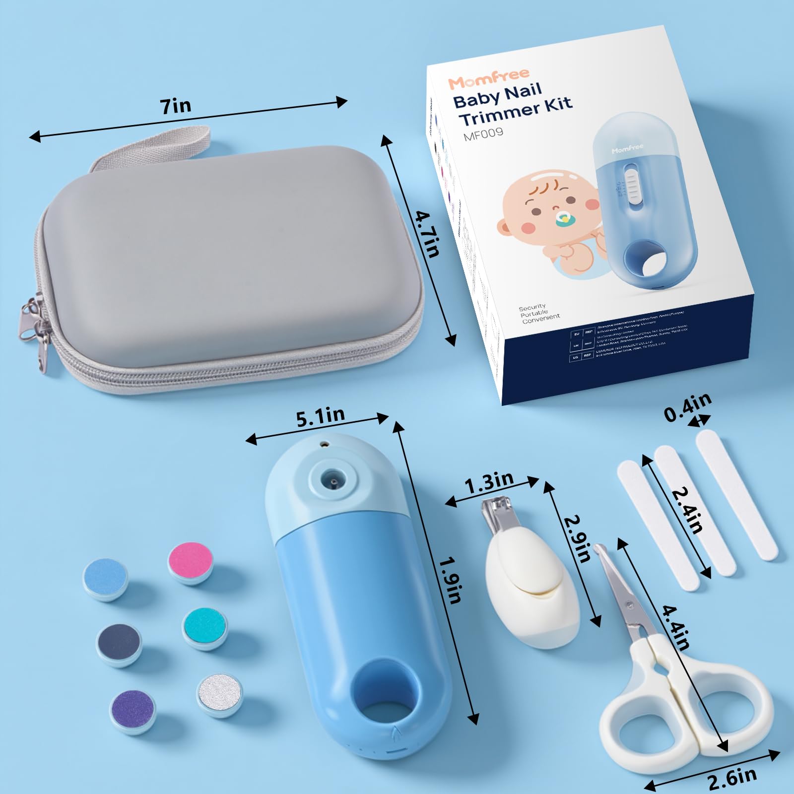 Momfree Compact storage case keeps tools organized for travel.