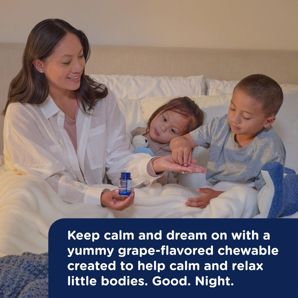 Mommy's Bliss Kids Sleep chewables melatonin label shows 1 mg per chewable for dosing