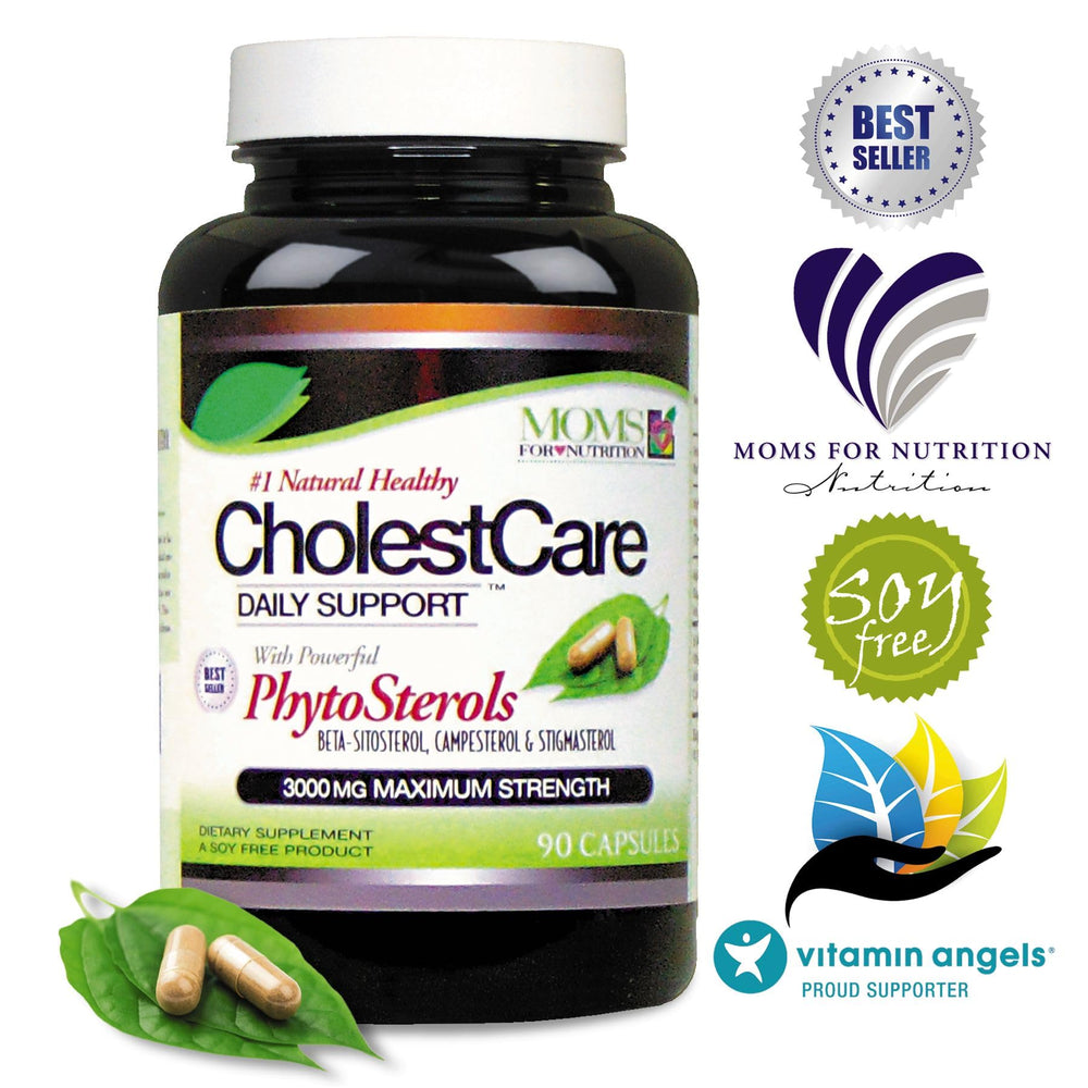 Moms For Nutrition PlantSterols CholestCare label view highlighting gluten-free formulation