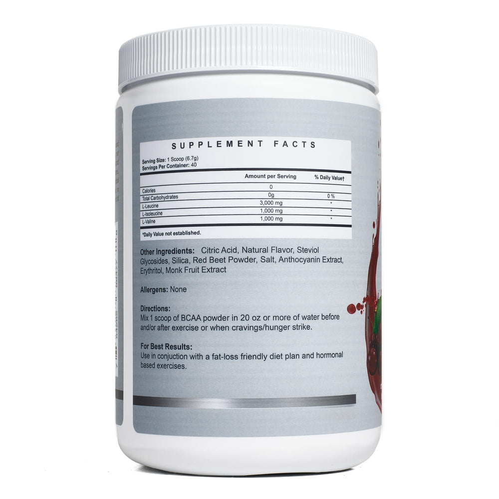 Momsanity BCAA powder scoop demonstrates easy dosing for training sessions.
