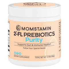 Momstamin Purity 2'-FL powder scene for easy daily gut support.