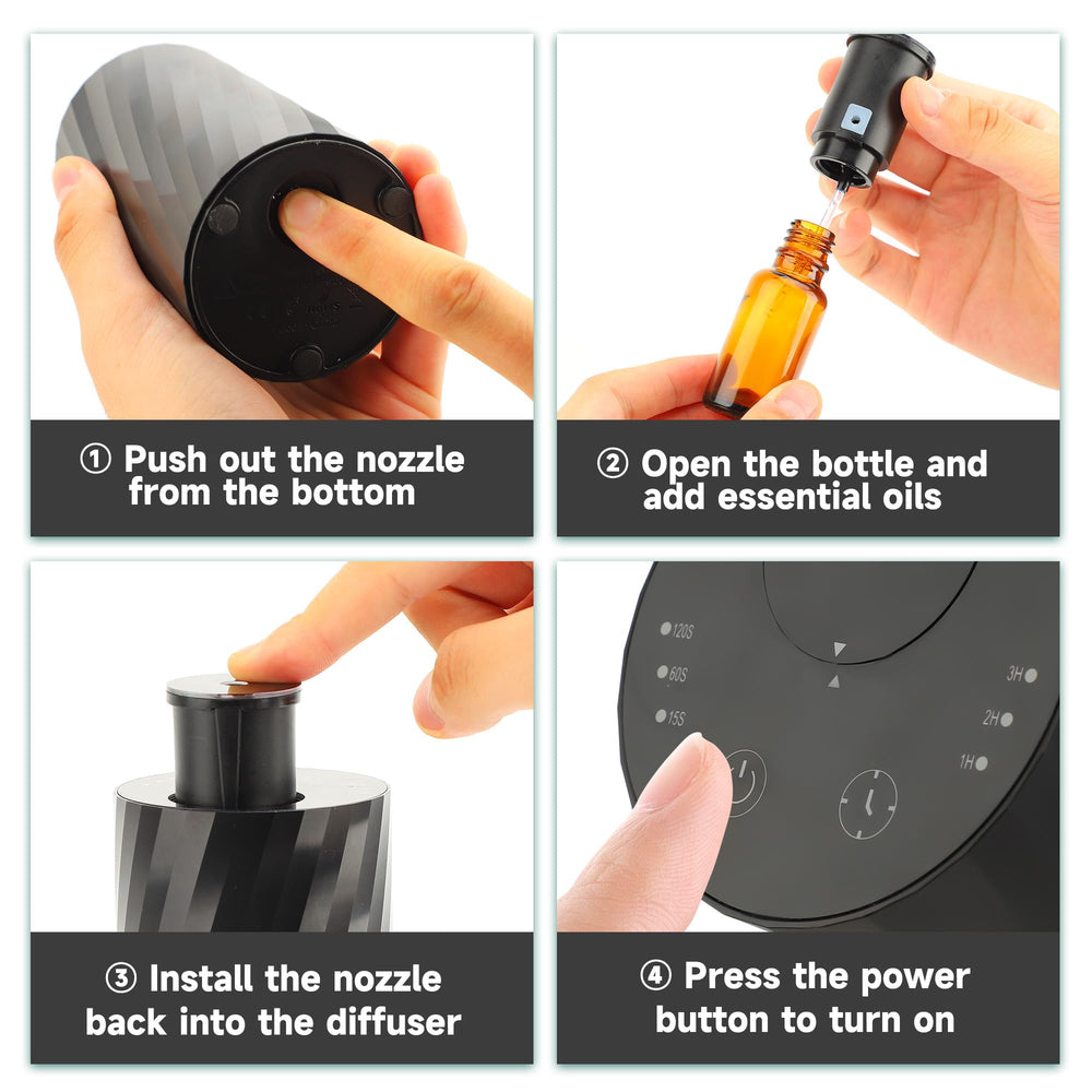 Moncer diffuser on office desk provides quiet ambiance for focused work.