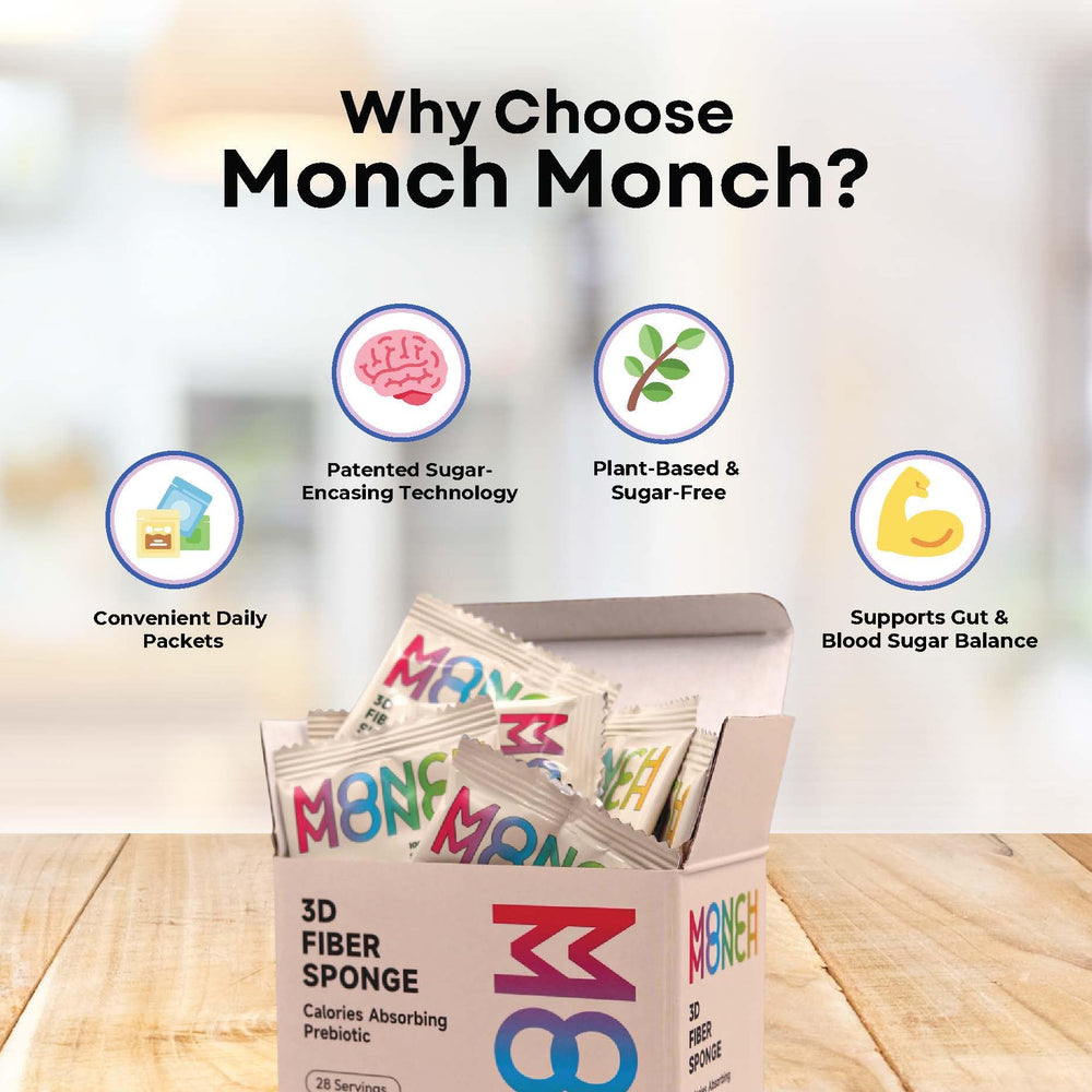 Monch Monch fibra prebiótica sin sabor: apoya la digestión diaria con comidas.