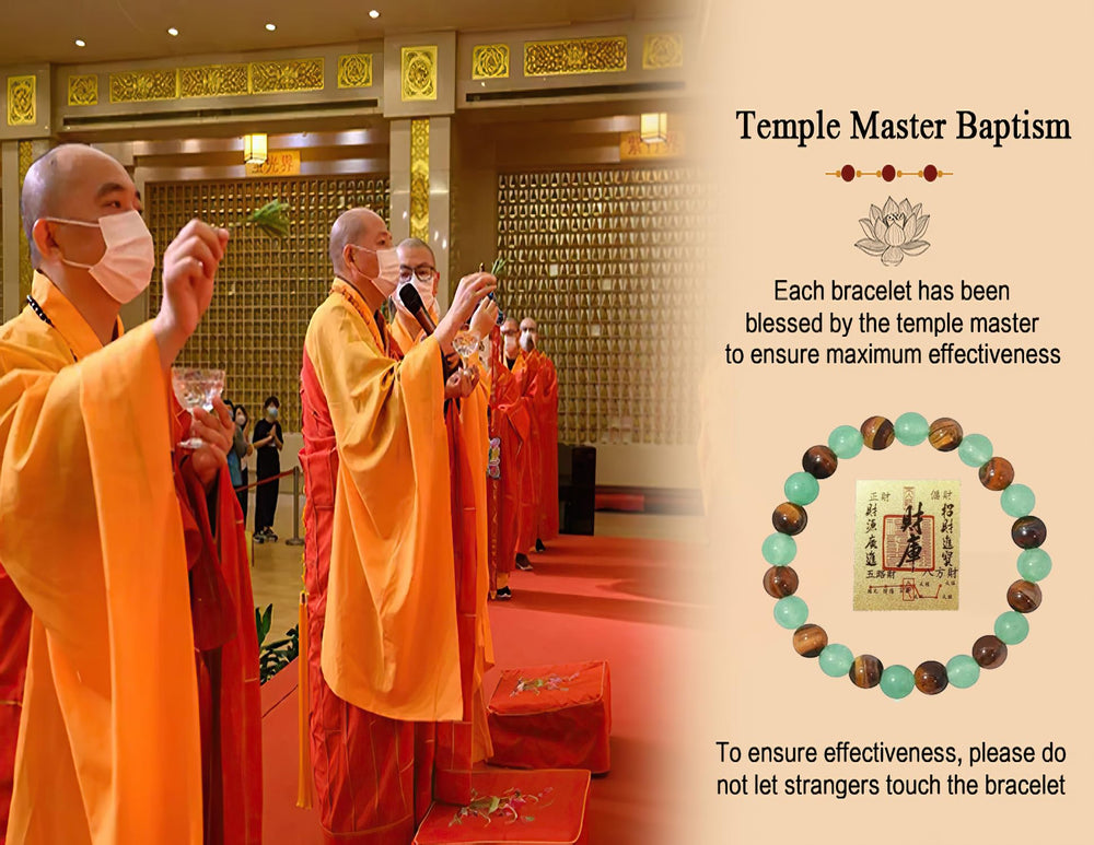 Money Feng Shui Bracelet with green aventurine beads attracts opportunities.