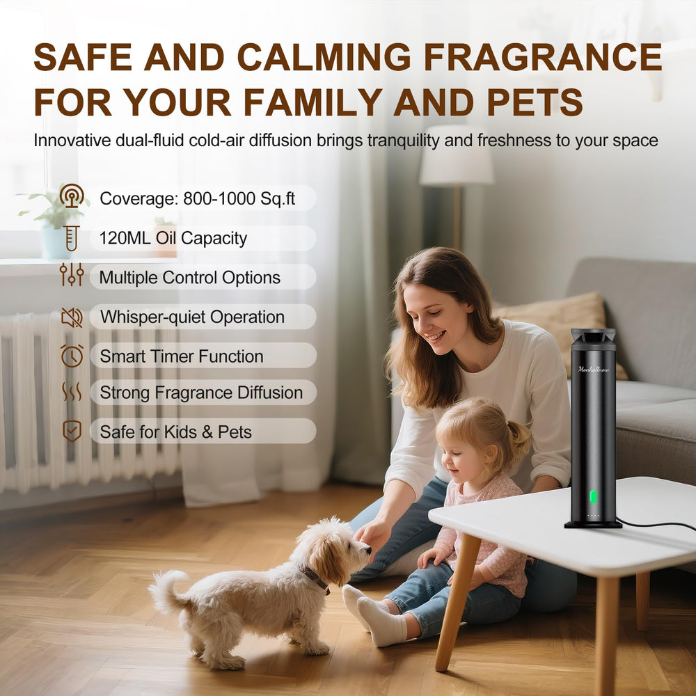 Monhallnow diffuser remote control on table for easy customization.