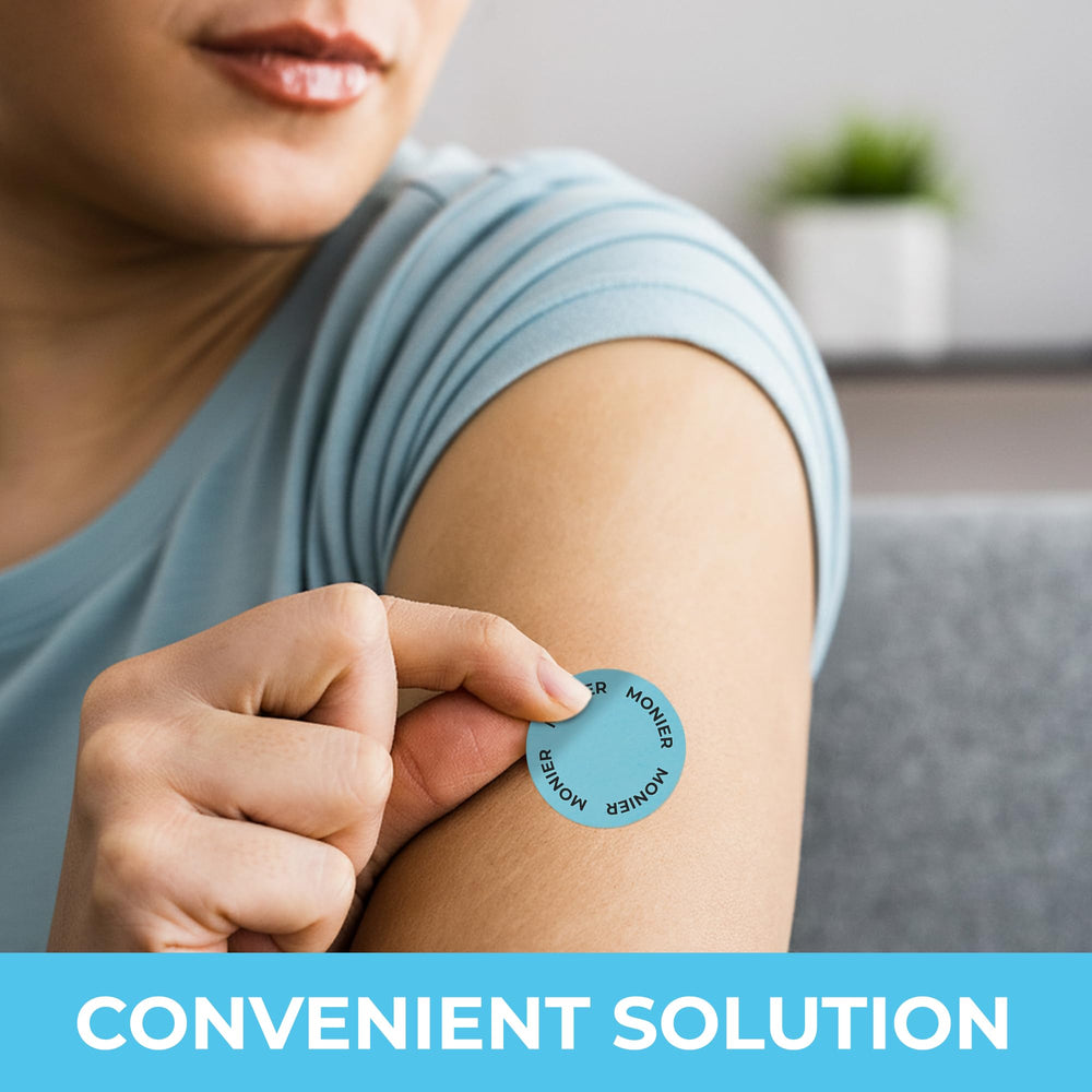User applying MONIER Unpuff Patch during daily routine.