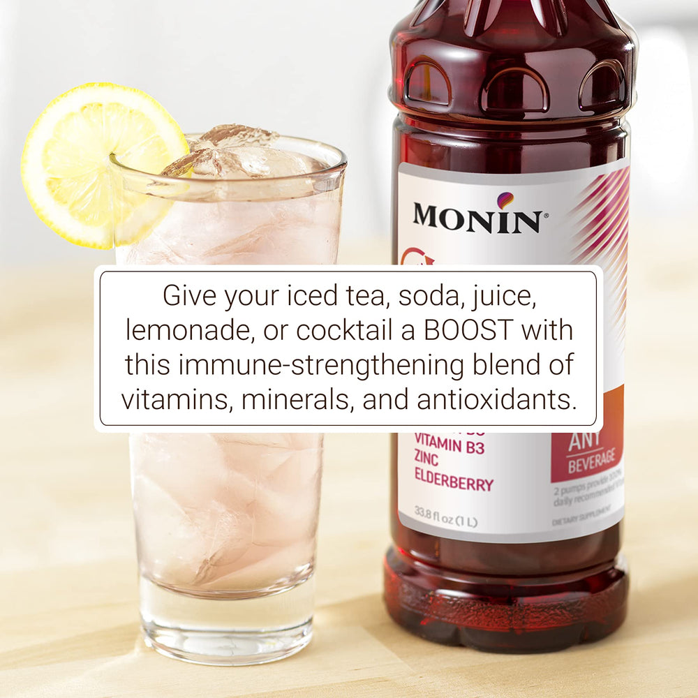 Monin Total Immunity Boost packaging highlights eco-friendly materials