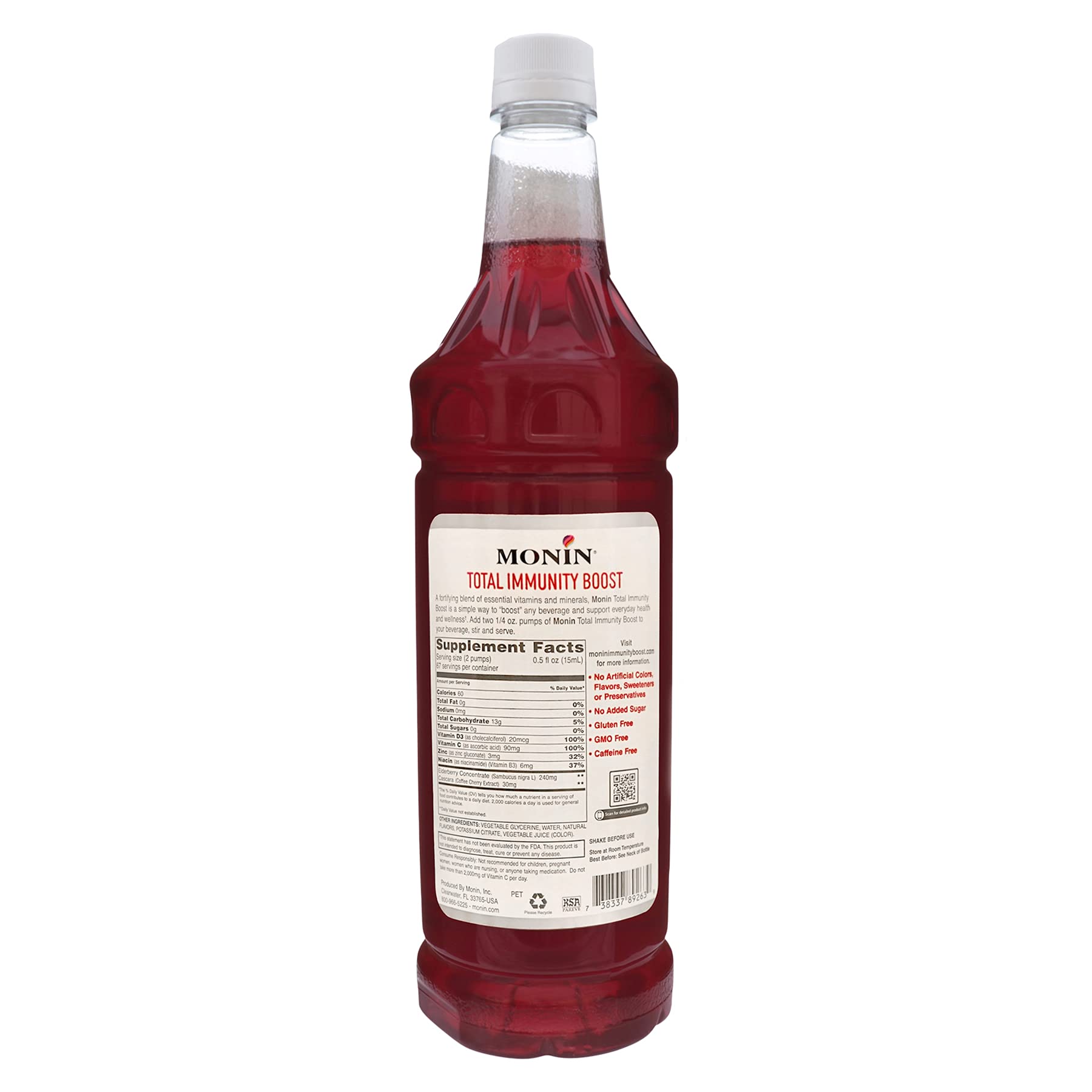Monin Total Immunity Boost pump in use delivering consistent doses