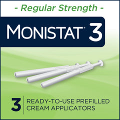 Monistat 3-Day box and applicators on a bathroom counter