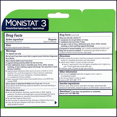 Close-up of Monistat 3-Day prefilled applicators for easy at-home use