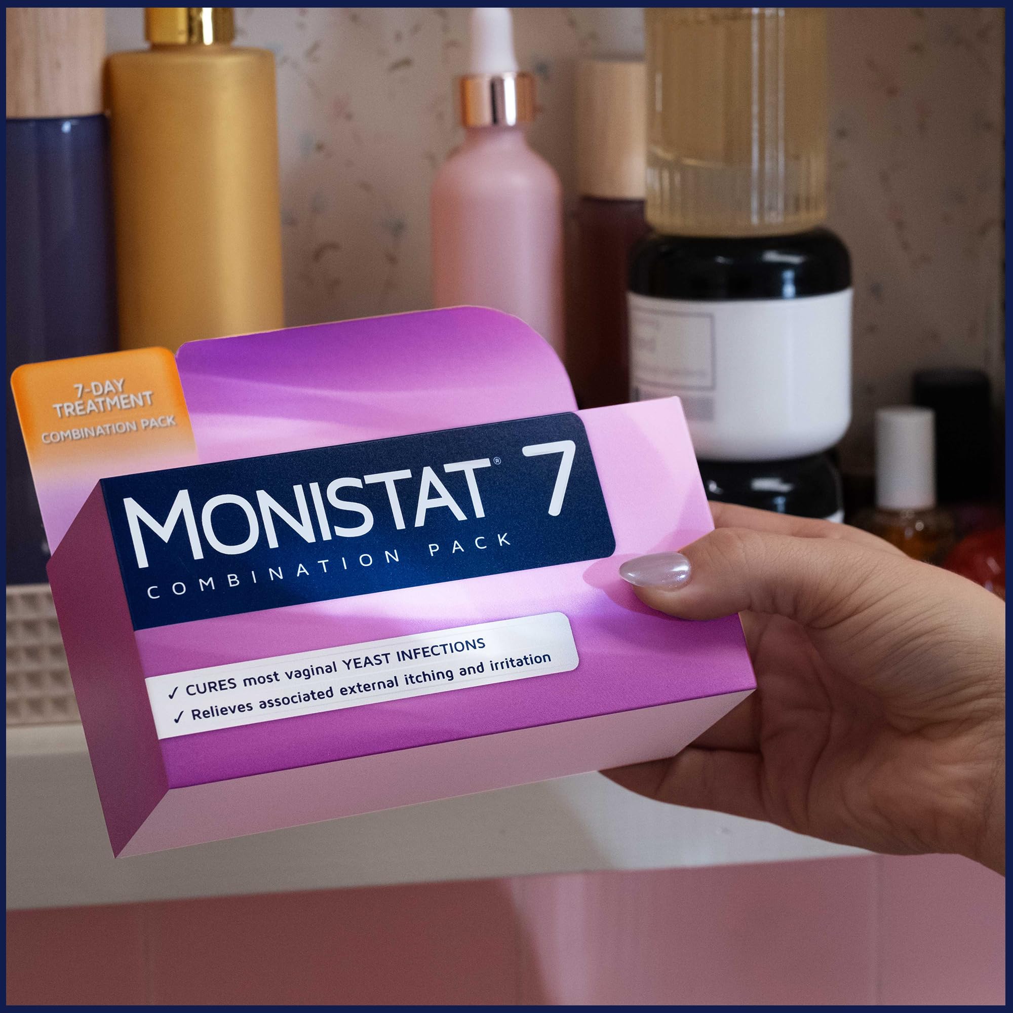 Monistat 7-day miconazole nitrate dose designed for targeted overnight relief.