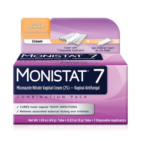 Monistat 7-Day Treatment pack back view with NDC label for OTC compliance