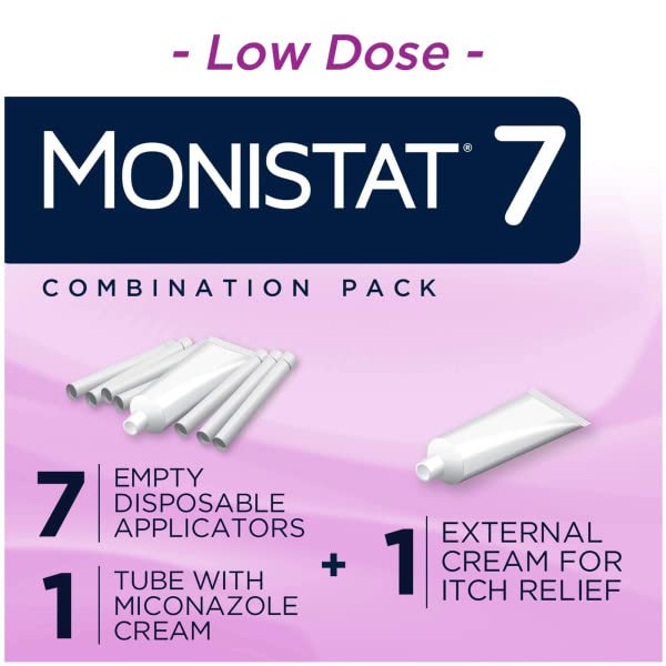 Monistat 7-Day Treatment pack contents with applicators and cream tube