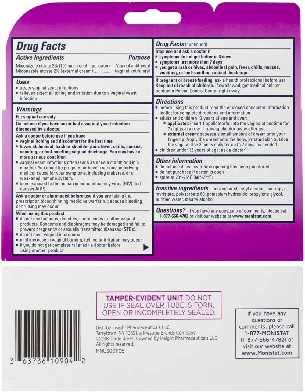 Monistat 7 disposable applicators for clean single-use application