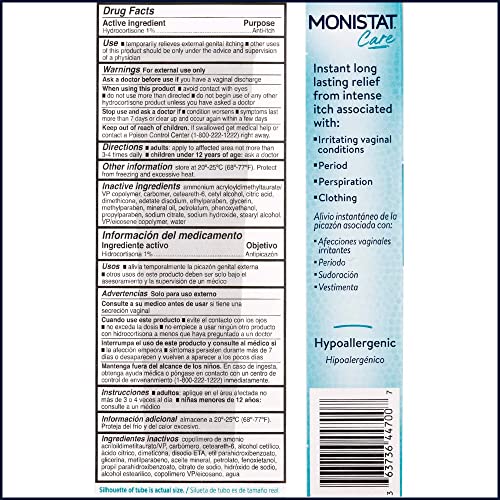 Monistat bottle pour shows quick, cooling relief on contact.