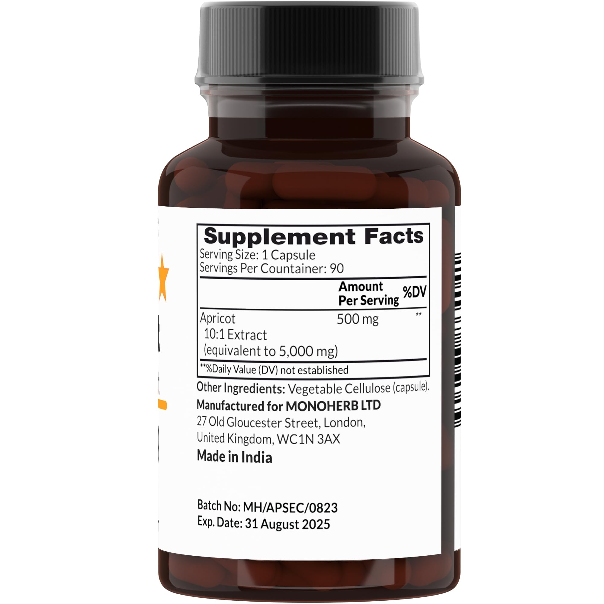 MONOHERB Apricot Extract bottle front view promotes consistent daily use