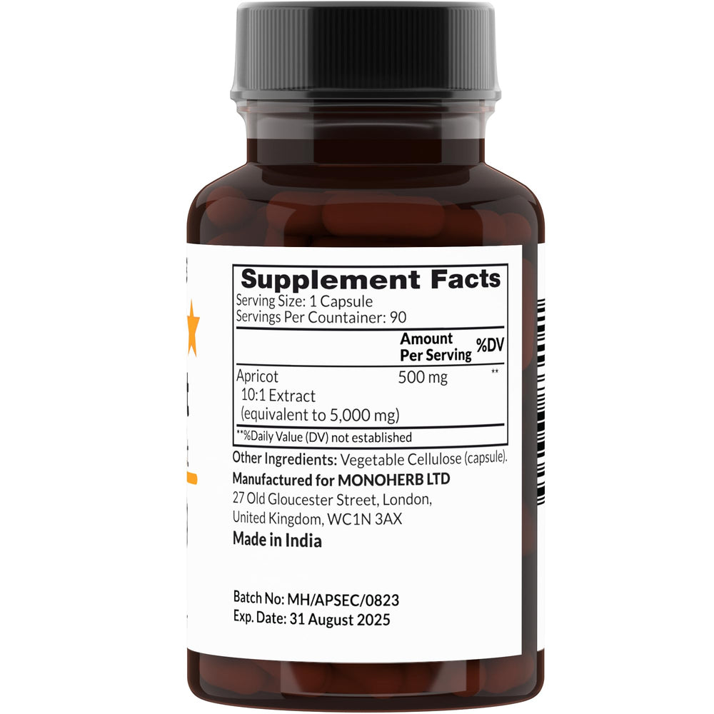 MONOHERB Apricot Extract bottle front view promotes consistent daily use