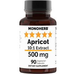 MONOHERB Apricot Extract bottle pour for easy daily dosing