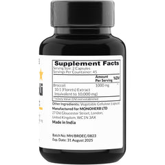 MONOHERB broccoli extract capsules, easy to swallow for daily use.