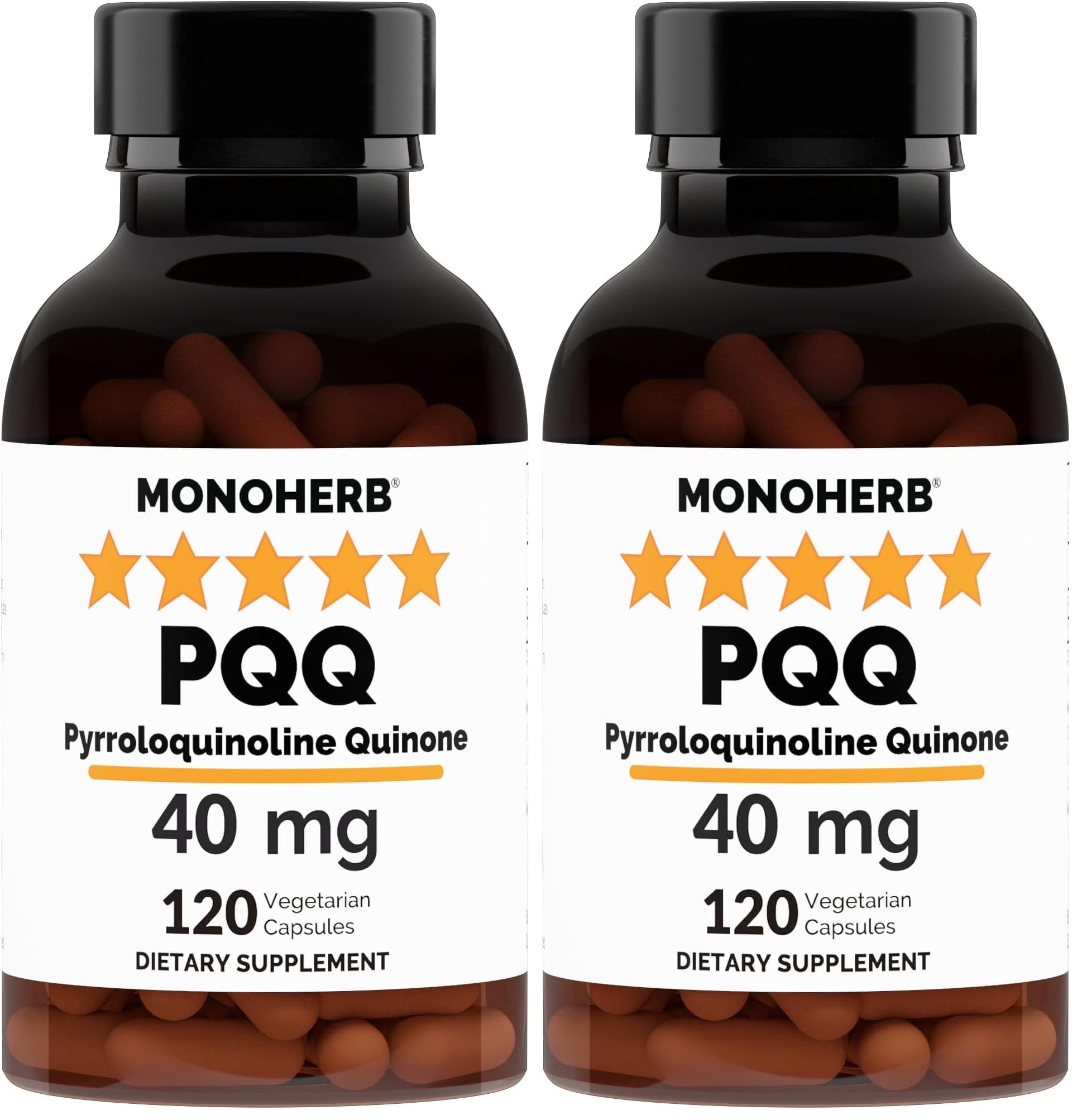 MONOHERB PQQ bottle with 120 capsules for daily use