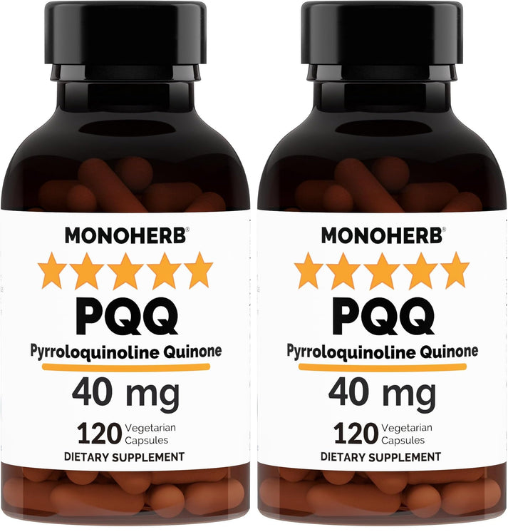 MONOHERB PQQ bottle with 120 capsules for daily use