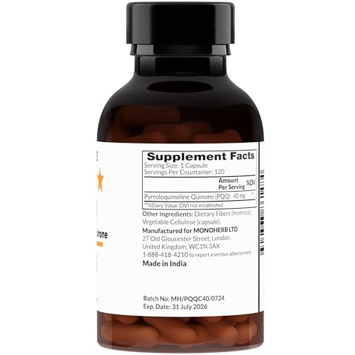 MONOHERB PQQ capsules in a bottle for easy daily supplementation