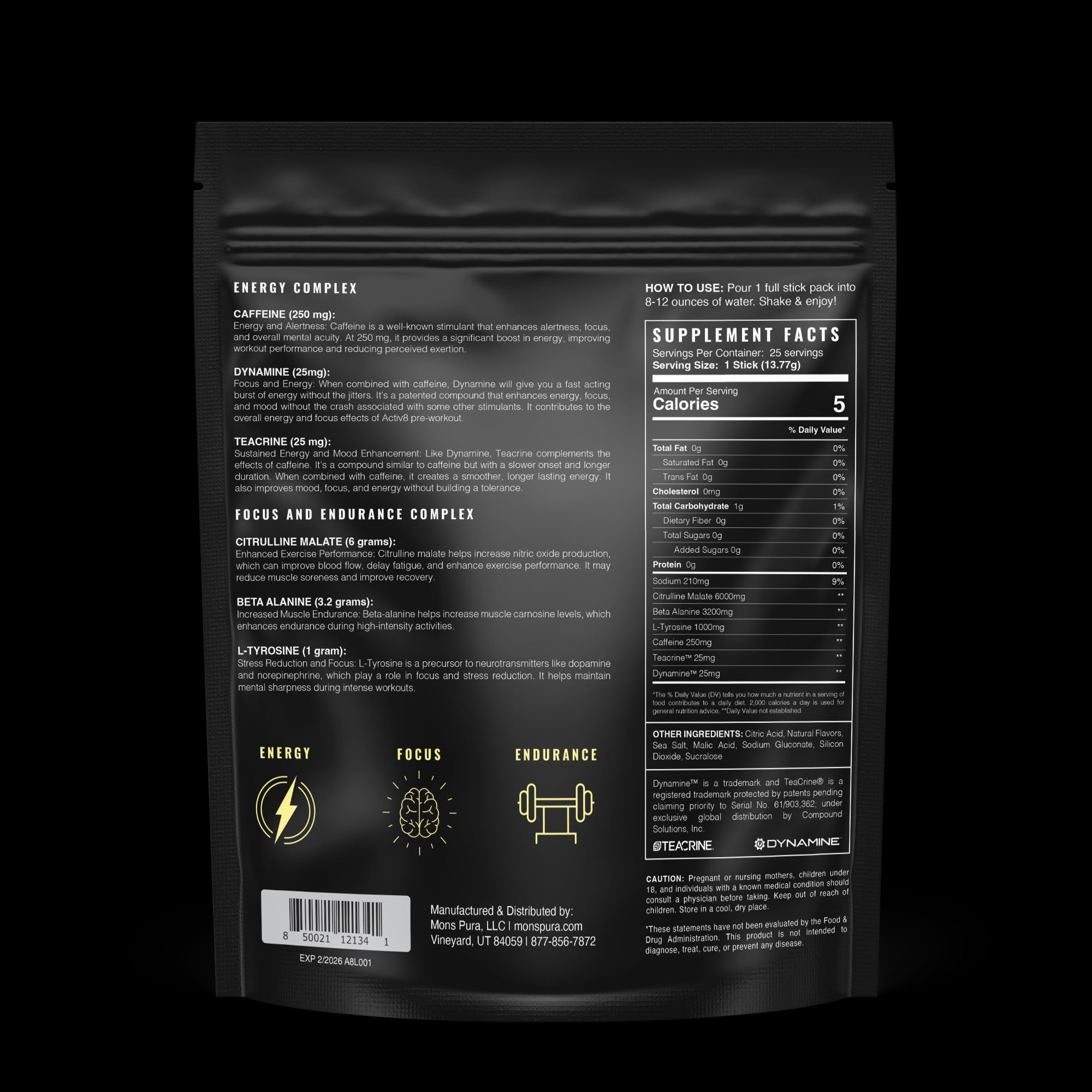 Mons Pura Activ8 pouch on workout bag for on-the-go energy.