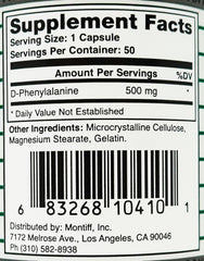 Montiff Pure D-Phenyl Relief label enables quick ingredient checks.