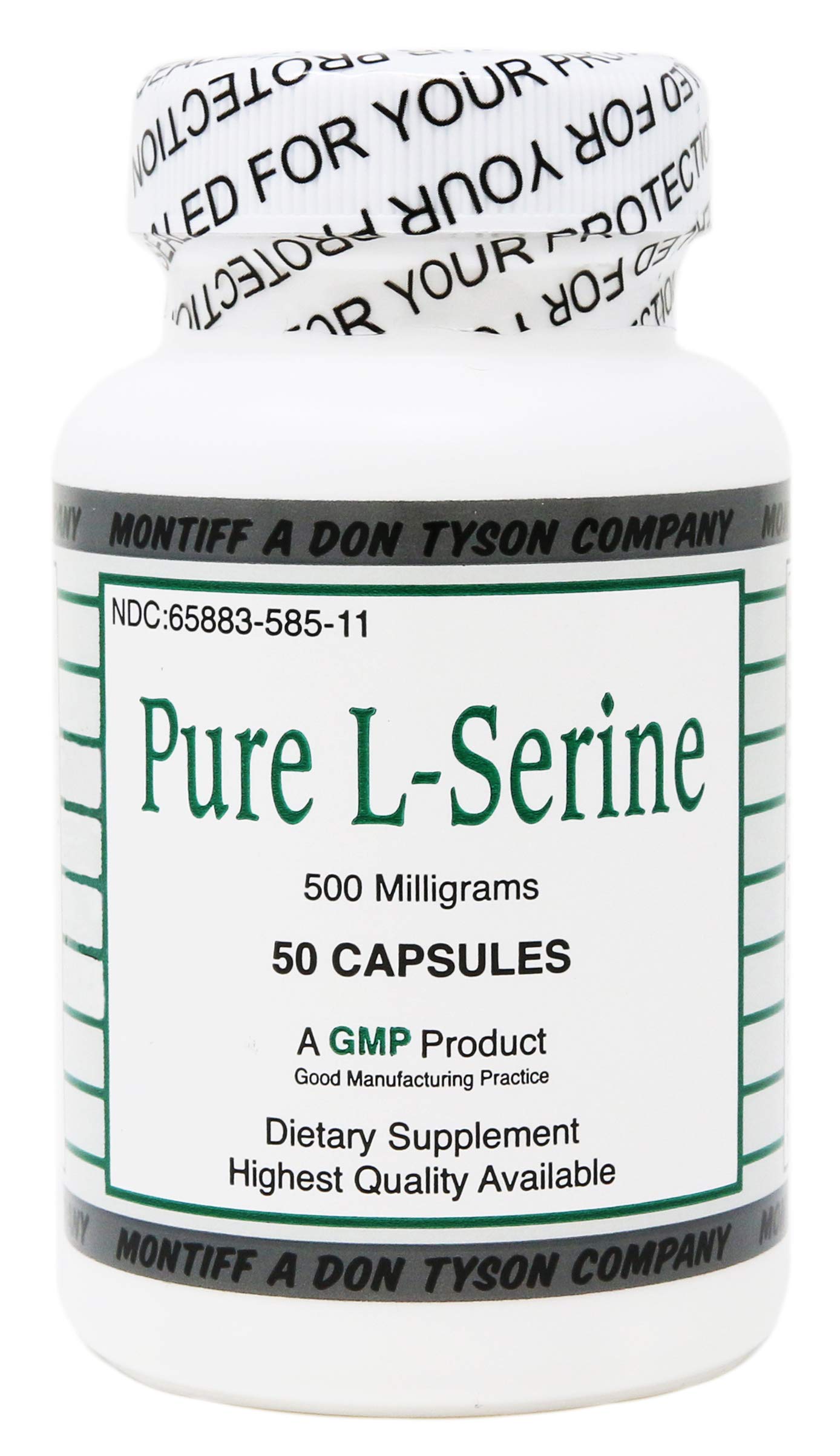 Montiff Pure L-Serine 500 mg bottle with capsules for daily use